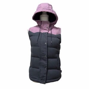 Patagonia Womens Bivy Goose Down Hooded Vest Size S Purple Blue Outdoor Gorpcore